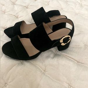 Aerosoles Black Suede Caryn Platform Sandal Size 10.5